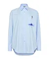 Moschino Multicolor Artistic Splash Long Sleeve Shirt In Blue