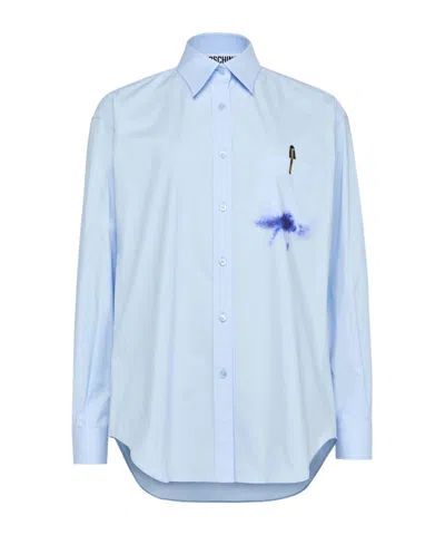 Moschino Long Sleeve Shirt In Baby Blue