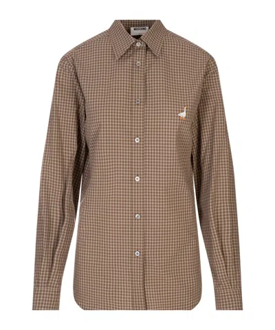 Moschino Long Sleeve Shirt In Brown