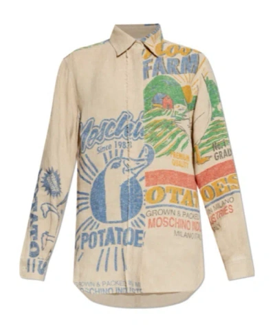 Moschino Long Sleeve Shirt In Brown