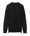 Moschino Oversized Pullover In Carved Wool In Black