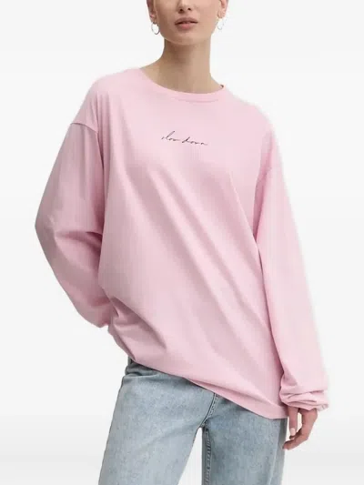 Moschino Long Sleeve T-shirt In Pink