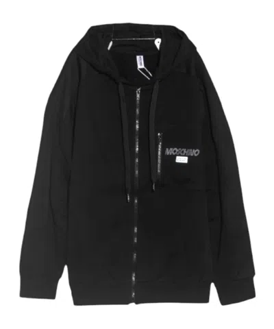 Moschino Long-sleeved Casual Jacket In Black