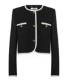 Moschino Crepe Short Jacket Blazer And Suits In Black