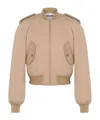 Moschino Raglan-sleeve Cropped Bomber Jacket In Nude