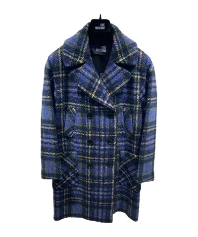 Moschino Long-sleeved Coat In Black