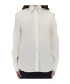 Moschino Long-sleeved Curved Hem Shirt In White