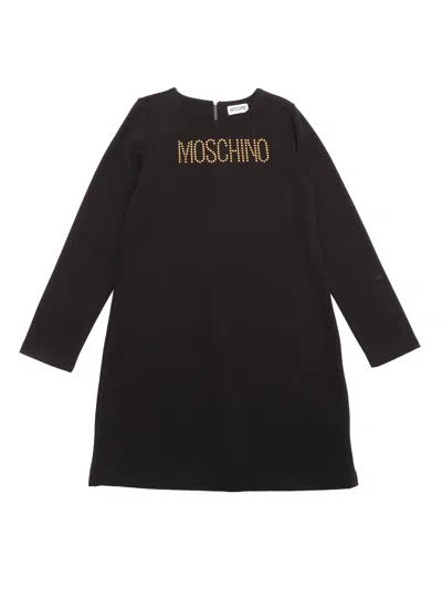 Moschino Kids' Long Sleeved Dress In Black