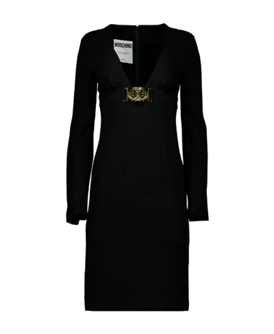 Moschino Long Sleeved Dress In Black