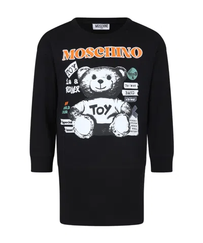 Moschino Long-sleeved Dress In Black