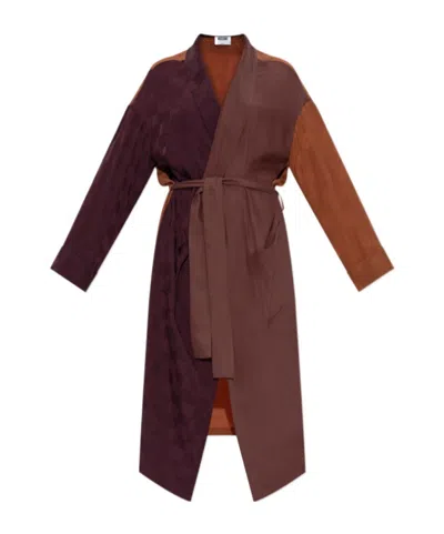 Moschino Long-sleeved Dress In Brown