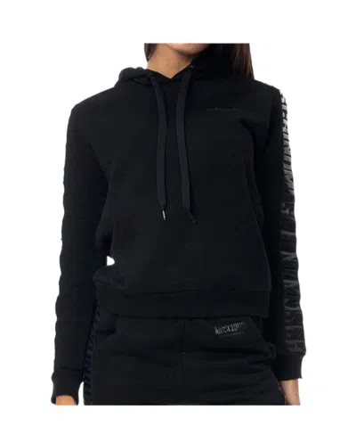 Moschino Long-sleeved Hooded Sweater In Black
