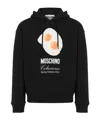 Moschino Graphic Print Breakfast Pocket Hoodie In Black