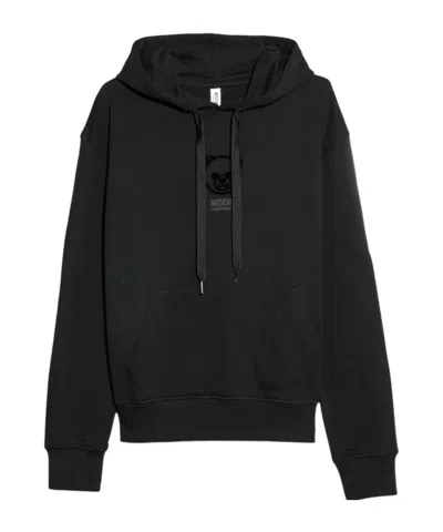 Moschino Long-sleeved Hooded Sweatshirt In Black