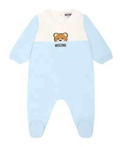 Moschino Long-sleeved Jumpsuit In Blue