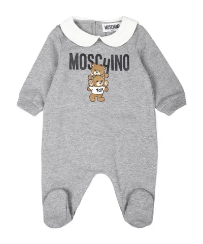 Moschino Long-sleeved Jumpsuit In Gray