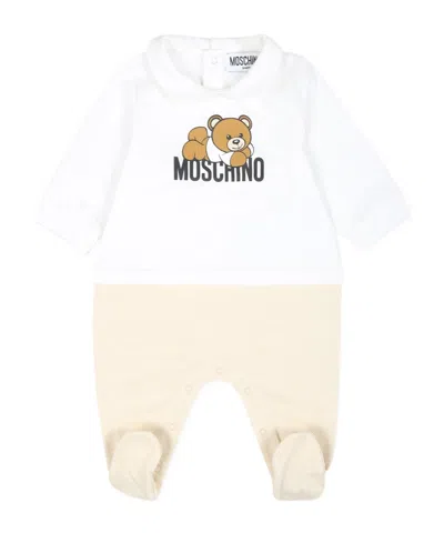 Moschino Long-sleeved Jumpsuit In White