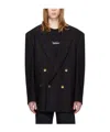 Moschino Black Double-breasted Blazer In Black