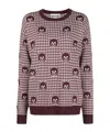 Moschino Long-sleeved Pattern Sweater In Red