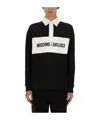 Moschino Upsidedown Logo Polo Shirt In Black