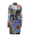 Moschino Long-sleeved Printed Dress In Blue