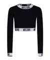 Moschino Long-sleeved Round Neck Sweater In Black