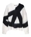 Moschino Long-sleeved Round-neck Sweater In Black