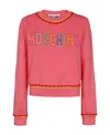 Moschino Long-sleeved Round-neck Sweater In Pink