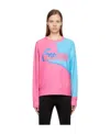Moschino Ladies Projection Print Cotton Sweatshirt In Pink