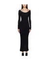 Moschino Long-sleeved Round-necked Dress In Black