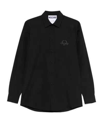 Moschino Long-sleeved Shirt In Black