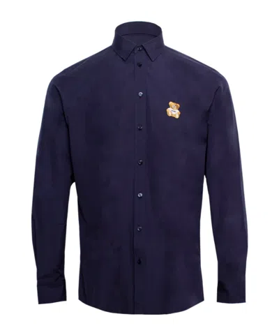 Moschino Long-sleeved Shirt In Black