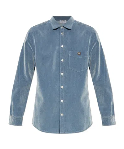 Moschino Long-sleeved Shirt In Blue