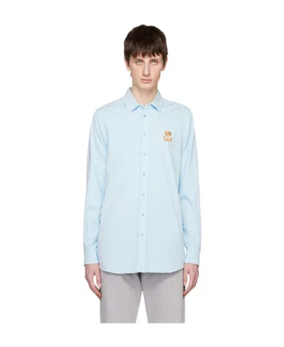 Moschino Long-sleeved Shirt In Blue