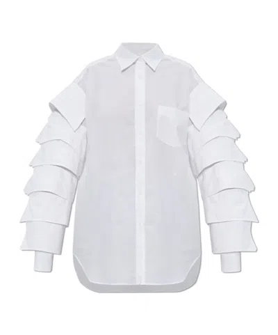 MOSCHINO MOSCHINO FLARED CURVED HEM SHIRT