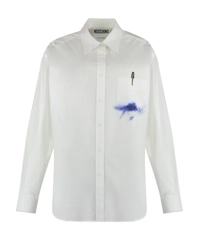Moschino Long-sleeved Shirt In White