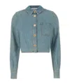 Moschino Long-sleeved Short-style Shirt In Blue