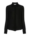 Moschino Long-sleeved Silk Shirt In Black