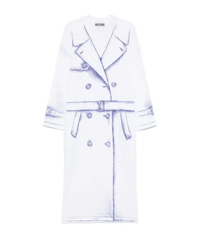 Moschino Long-sleeved Slit Detailed Dress In White