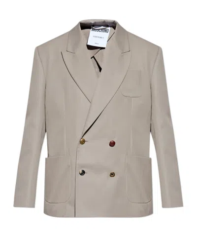Moschino Long-sleeved Suit Coat In Nude