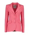 Moschino Long Sleeved Suit Jacket In Pink