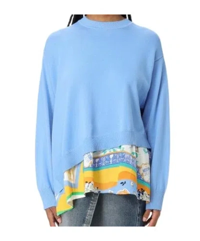 Moschino Long-sleeved Sweater In Blue