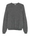 Moschino Ribbed Crewneck Sweater Long Sleeves In Gray
