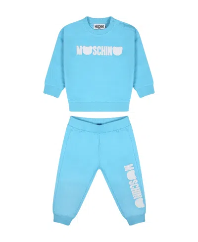 Moschino Long-sleeved Sweater And Sweatpants In Blue