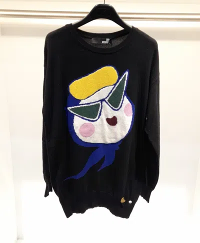 Moschino Long-sleeved Sweater In Black