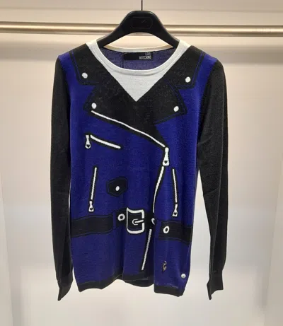 Moschino Long-sleeved Sweater In Black