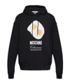 Moschino Graphic Print Breakfast Pocket Hoodie In Black
