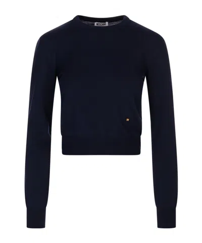Moschino Long-sleeved Sweater In Black