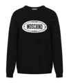 Moschino Ribbed Crew Neck Knitwear With Long Sleeves In Black