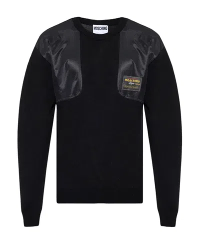 Moschino Long-sleeved Sweater In Black